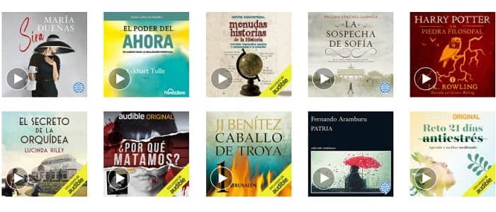 Selección de pruebas para Audiolibros Audible